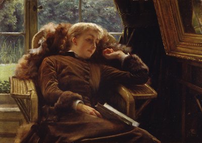 Träumerei: Mrs. Newton in einem Stuhl liegend von James Jacques Joseph Tissot